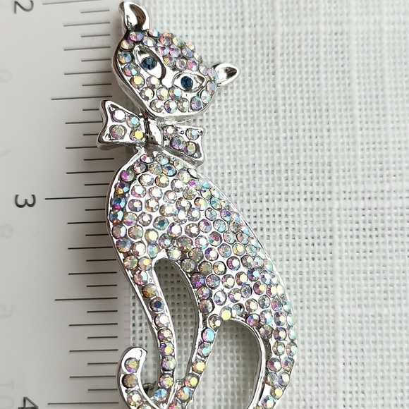 NWT crystal cat brooch pin - Picture 4 of 5